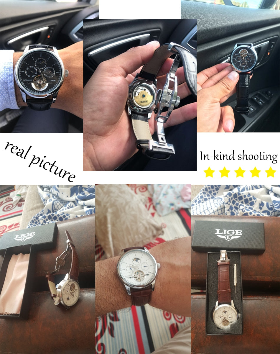 LIGE Waterproof Classic Mechanical Watch for Men LIGE Waterproof Classic Mechanical Watch for Men